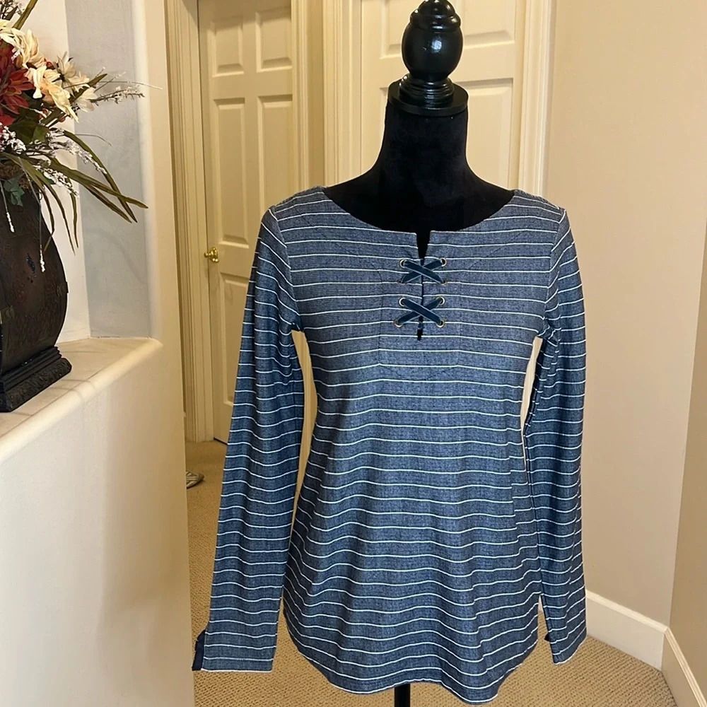 Talbots Criss Cross Tie Front Knit Top